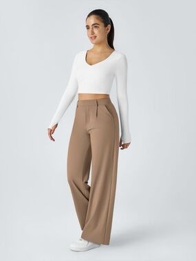 HALARA Wide-Leg High-Rise Pants